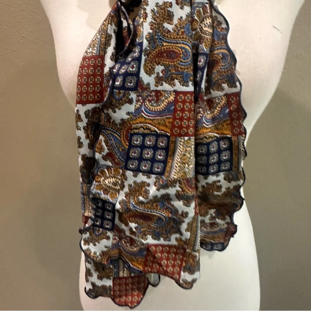 Multicolor Paisley Patchwork Scarf Neck Tie Paisley Vintage